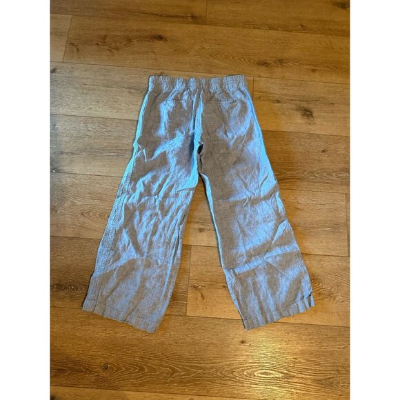 Athleta Cabo Linen Wide Leg Pants Women Size 6P Drawstring Light Blue Summer - Picture 2 of 3